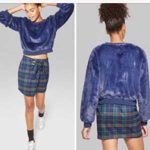 NWOT | Blue Faux Fur Jumper | Sweater | Sweatshirt